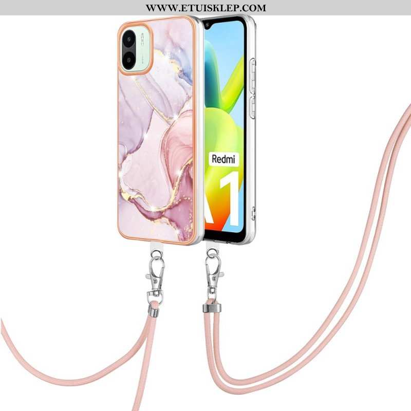 Etui do Xiaomi Redmi A1 ze Sznurkiem Sznurek W Stylu Marmuru